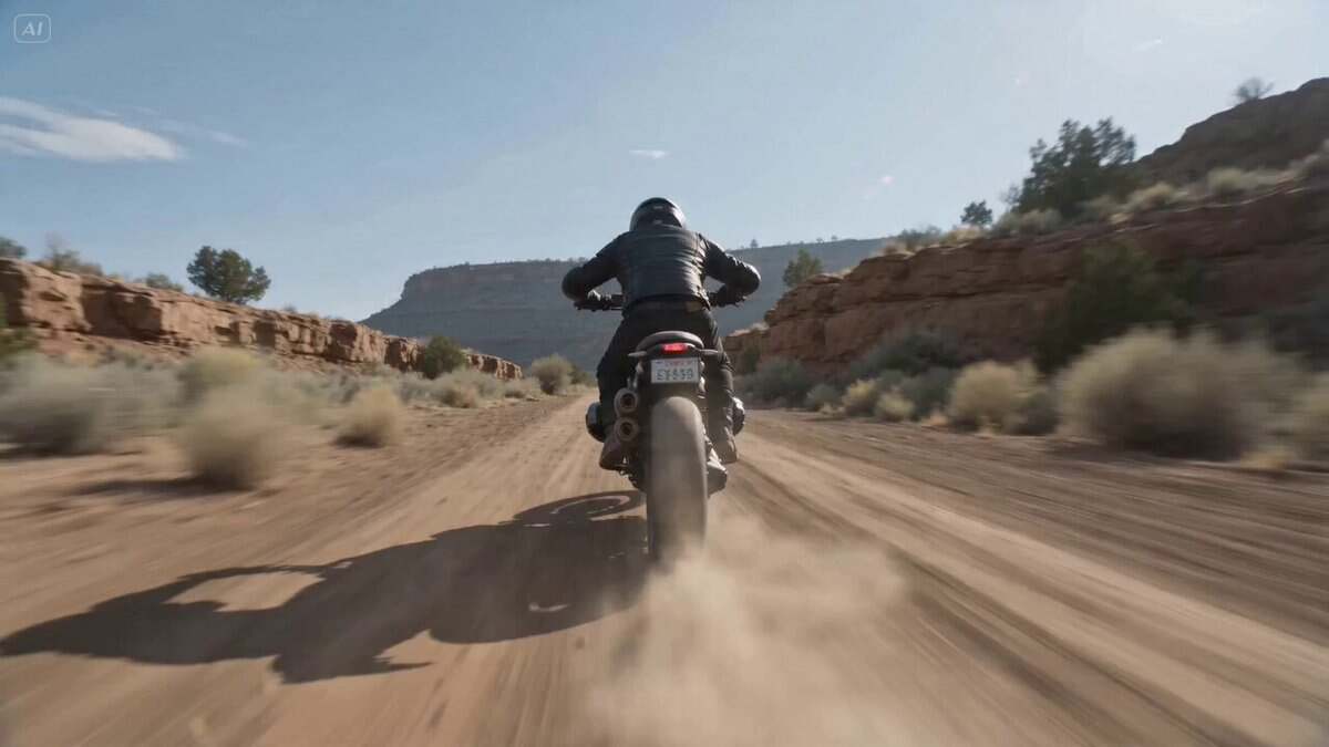 Ultra cinematic high-speed chase sequence, a powerful mot...